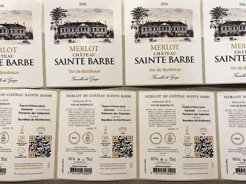 chateau sainte barbe étiquette de vin chateau sainte barbe étiquette de vin