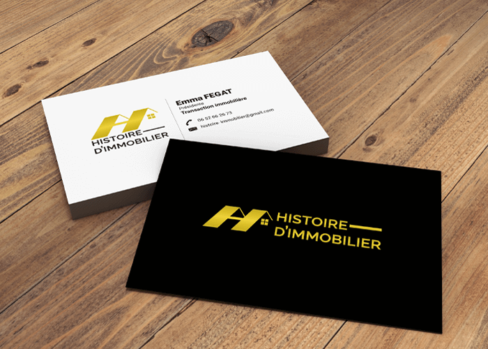 histoire d'immobilier carte de visite logo histoire d'immobilier carte de visite logo