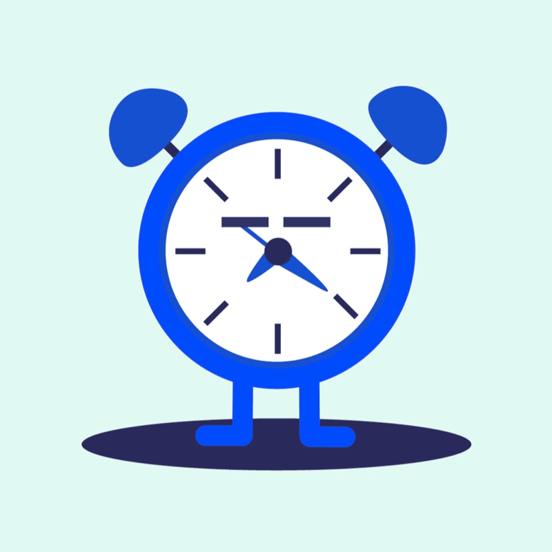 motion design animation reveil qui saute